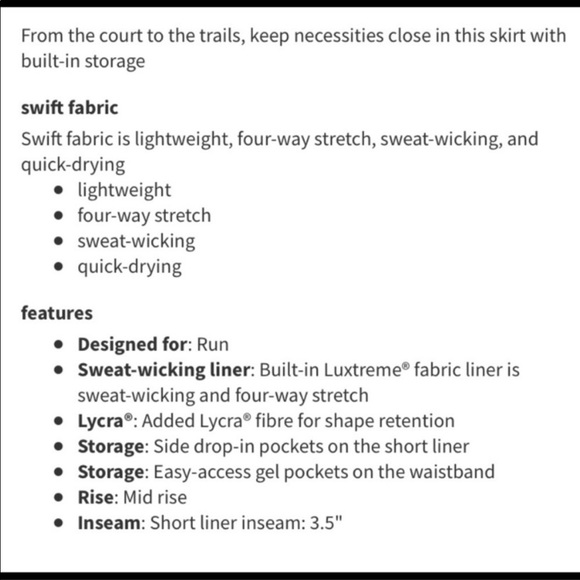 🌿LULULEMON PACE RIVAL SKIRT/SKORT TALL-DELICATE MINT-8🌿 - Picture 12 of 13
